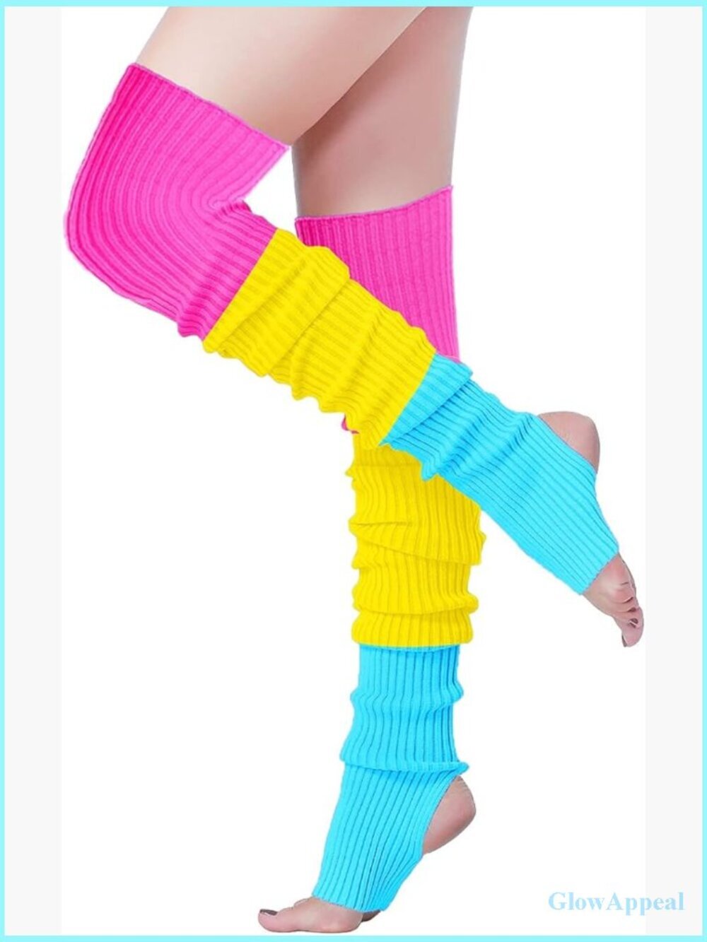 Long Leg Warmers for Dance Yoga Sports 80s Party Ribbed Knit